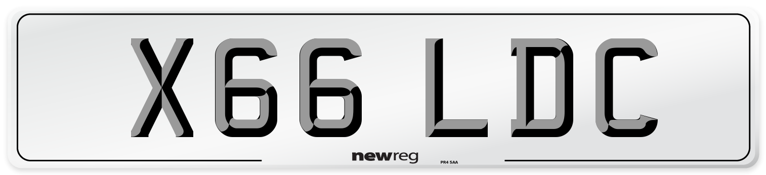 X66 LDC Number Plate from New Reg